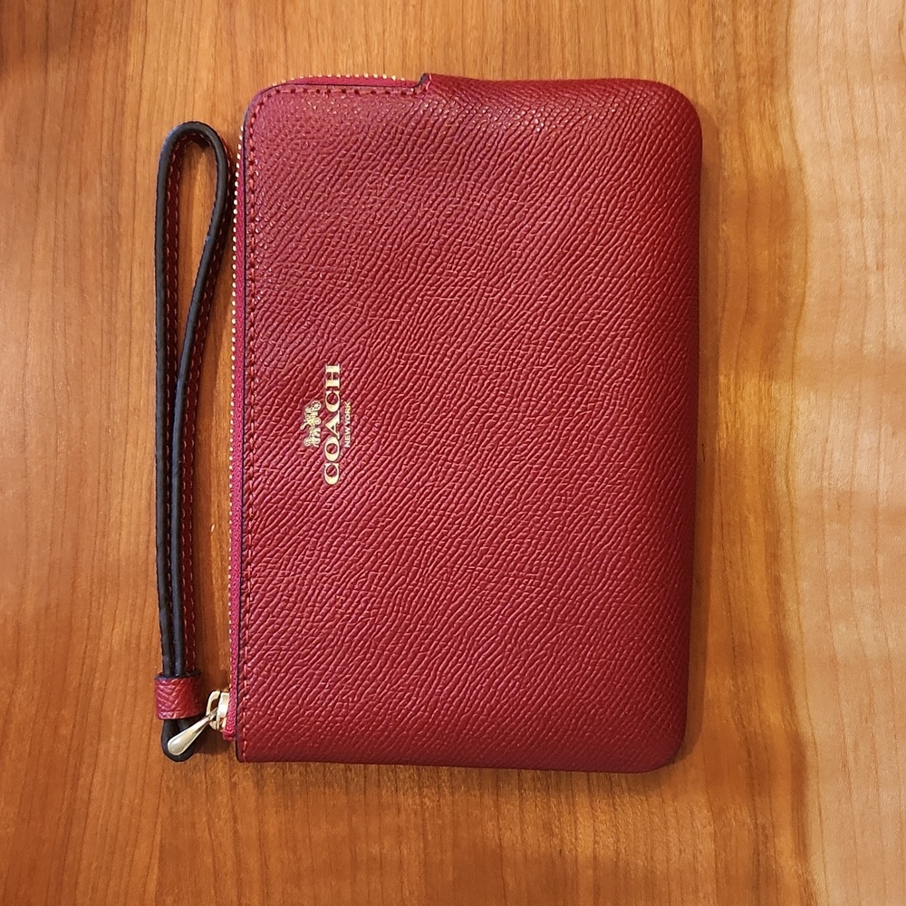 Coach red wristlet